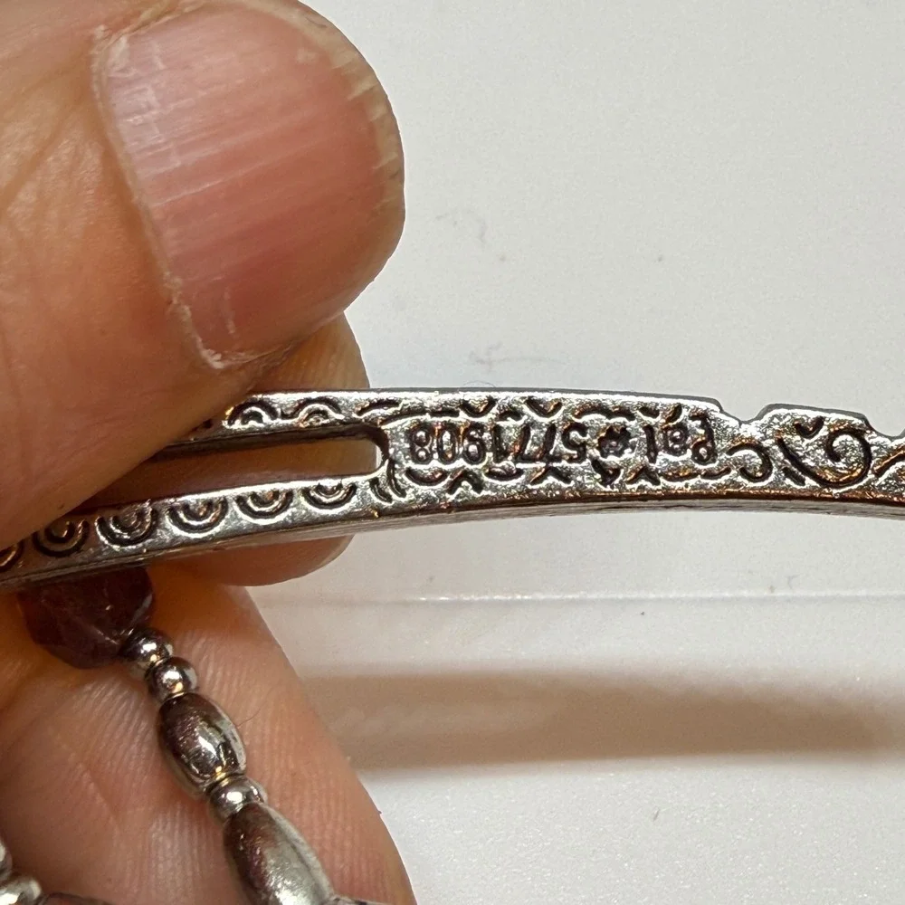 Lilla Rose XS Flexi Hair Clip Silver Tone Purple Beaded Flower Motif Pat